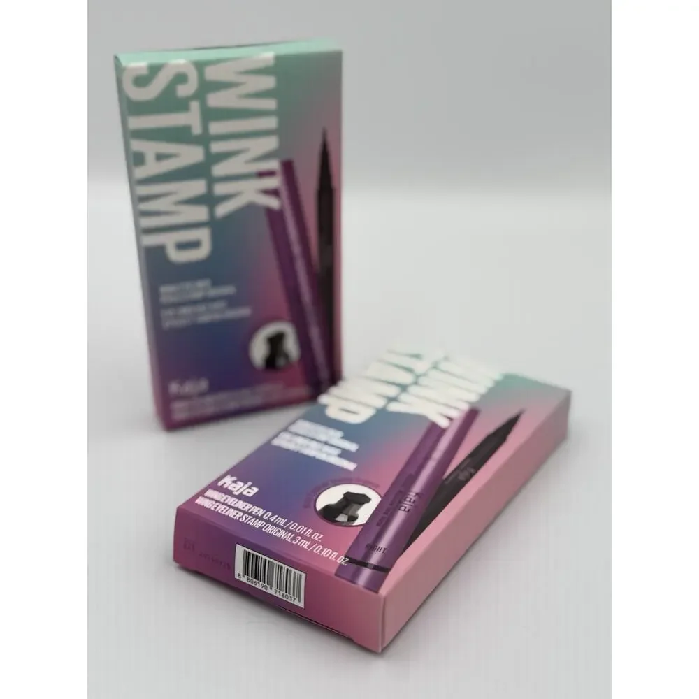 2 Pack Kaja Wink Stamp Wing Eyeliner Pen & Stamp Long - INK BLACK -